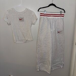 Nike Phoenix Gray and Red Loungewear Set